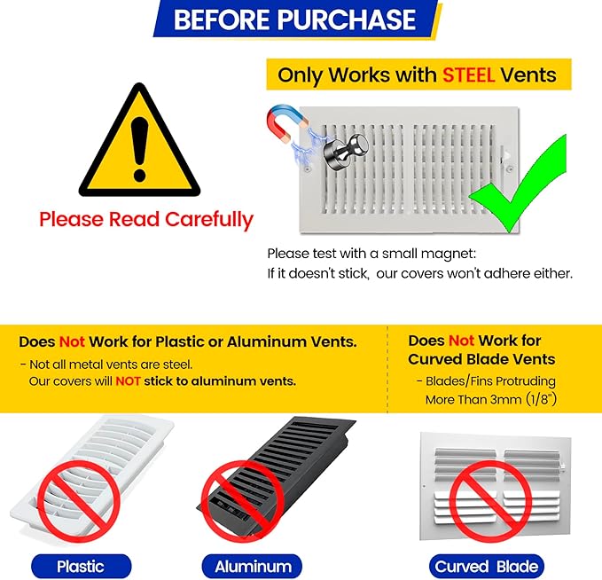 Magnetic Vent Covers, Extra Strong Magnets, 5.5" x 13.75" Ultra Thick 60mil - Image 3