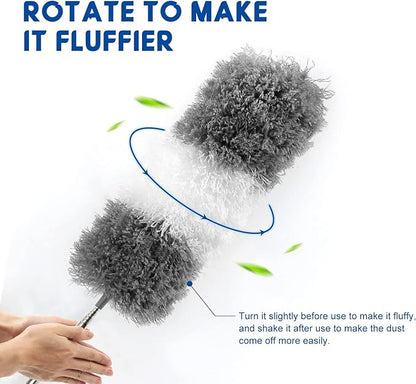 Microfiber Feather Dusters for Cleaning, Extendable Duster - Image 4