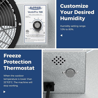 ALORAIR 720 CFM High Flow Powered Crawl Space Ventilation Fan, IP55 Rated 10" - Image 4