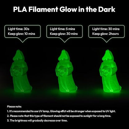 AMOLEN Silk Glow in The Dark Filament Multicolor, Glow Filament Silk Green - Image 3