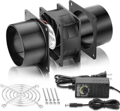 80mm x 38mm 3 Inch Air Vent Duct Booster Adjustable Speed Fan - Image 6