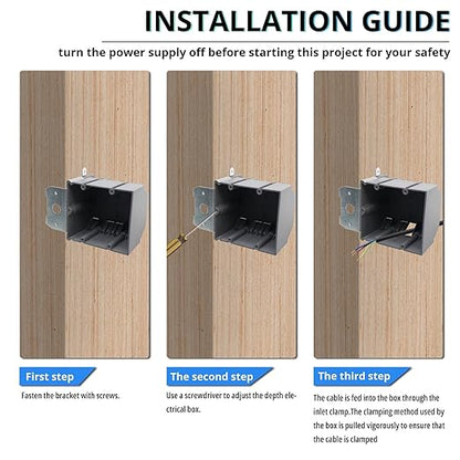 MAKERELE Grey 34 cu.in. Adjustable Electrical Outlet Box, Double Gang High - Image 5