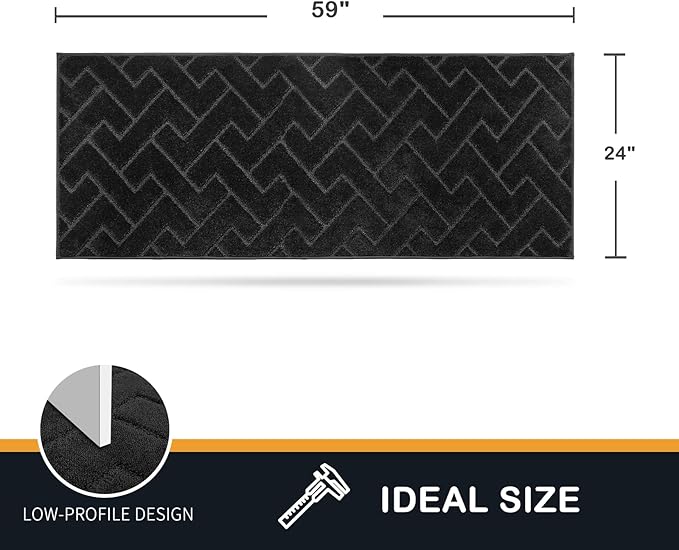 PURRUGS Dirt Trapping Door Mat 24" x 59", Non-Slip Machine Washable Entry Rug - Image 2