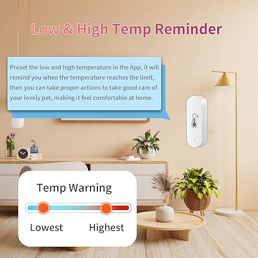 2 Pack WiFi Temperature Humidity Sensor Smart Hygrometer Thermometer Sensor - Image 2