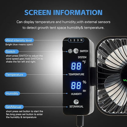 4" Smart Grow Tent Fan with Auto Climate Control - Image 5