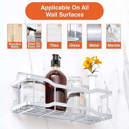 Shower Caddy Bathroom Shelves, The Athena Silken 4 Set, 40LB Capacity, Adhesive - Image 2
