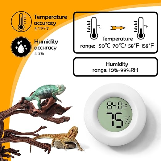 2 PCS White Reptile Thermometer and Humidity Gauge - Image 4