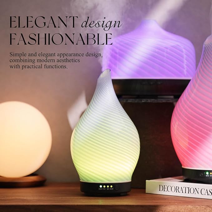 Porseme 150ml Essential Oil Diffuser Glass Color Changing Aroma Air Diffusers - Image 4