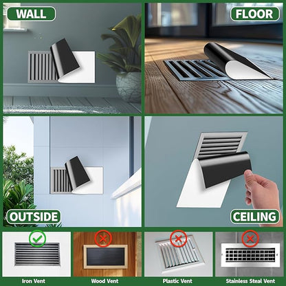 FINDMAG Strong Magnetic Vent Cover, 4 Pack 8" x 15.5" Vent Covers - Image 2
