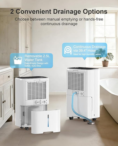 5000 Sq.Ft Dehumidifiers for Home, 52 Pints Compressor Dehumidifier for Basement - Image 5