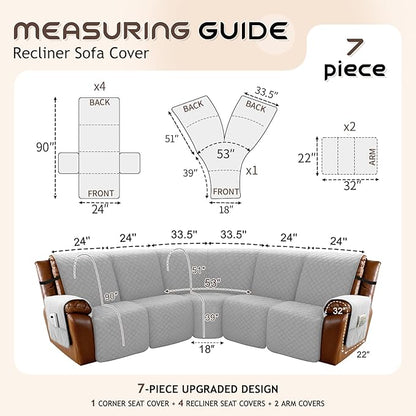 Arfntevss Waterproof Recliner Sectional Couch Covers - Image 5