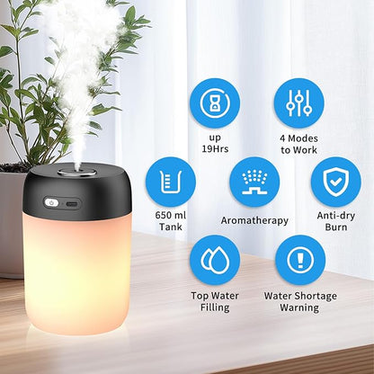 SZO Night Lights Humidifiers For Bedroom, USB Rechargeable, LED Lights For - Image 2