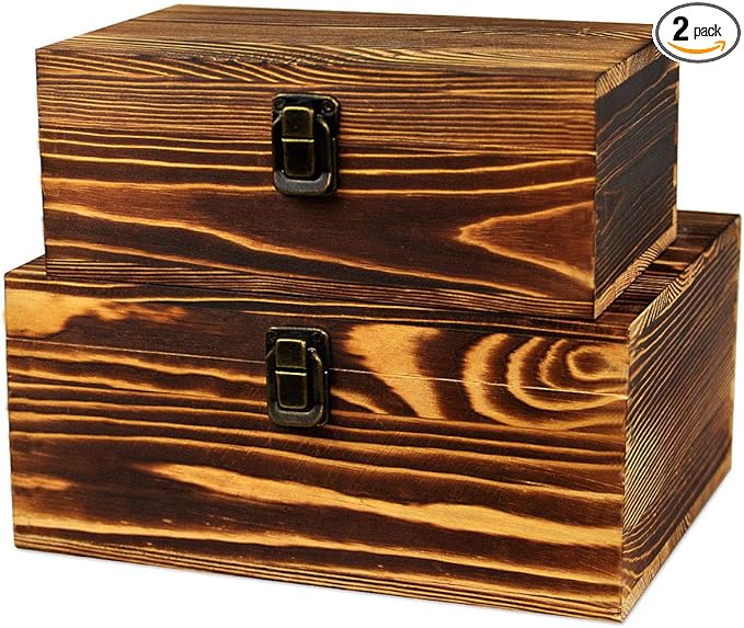 Wood Boxes Wooden Storage Box Treasure Chest Memory Hobby Preservation Rustic by BigHala