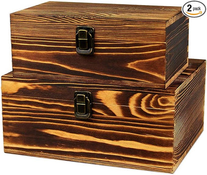 Wood Boxes Wooden Storage Box Treasure Chest Memory Hobby Preservation Rustic by BigHala