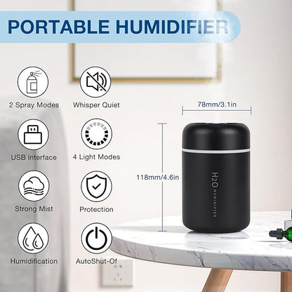 Portable Mini Humidifier, 300ml USB Cool Mist Small Humidifier - Image 2