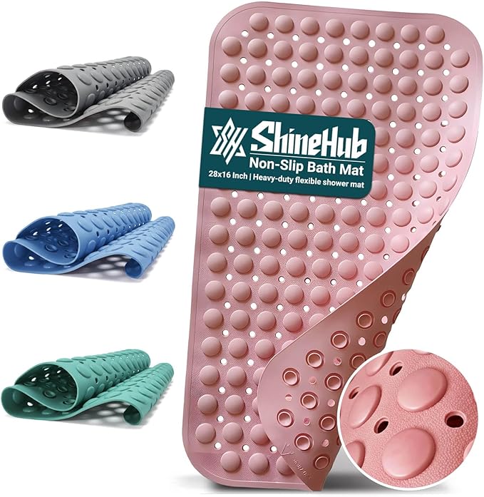 Non-Slip Bath Mat for Tub Shower, TPE Machine Washable Bathroom Essentials by Unknown