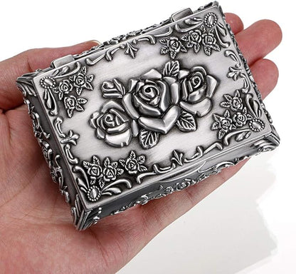 Hipiwe Vintage Metal Jewelry Box Small Trinket Jewelry Storage box - Image 4