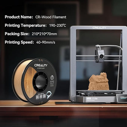 Creality Wood Filament PLA, Dark Brown PLA Filament 1.75mm, Dimensional - Image 5