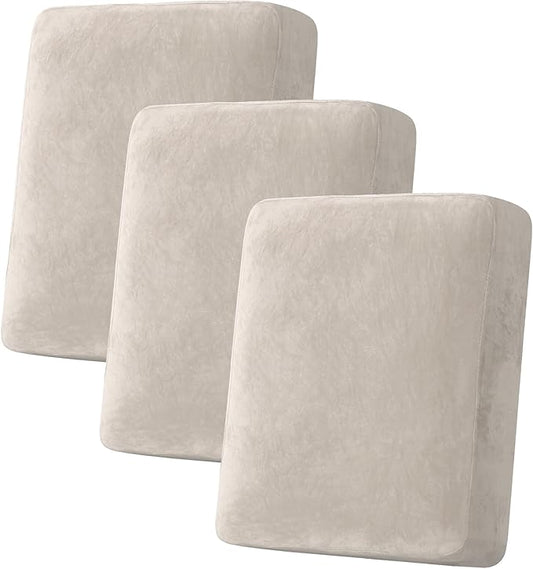 H.VERSAILTEX Velvet Stretch Couch Cushion Cover Plush Cushion Slipcover by HVERSAILTEX