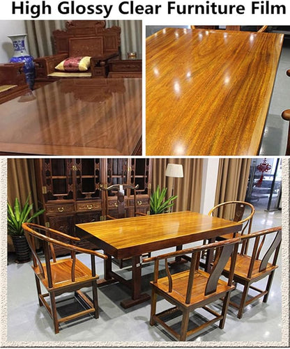 HOHOFILM 2mil Transparent Furniture Protective Film Heat Resistance Gloss Table - Image 5