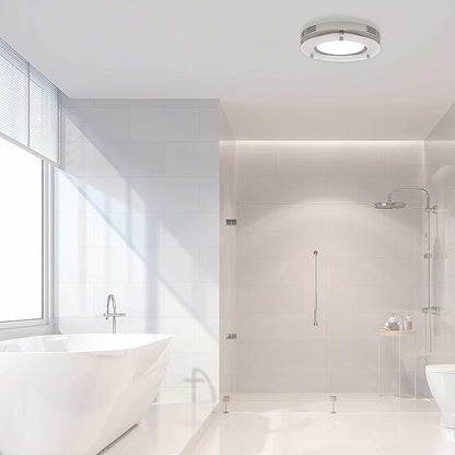 Homewerks 7117-02-HW Bathroom Fan Integrated LED Light Ceiling Mount Exhaust - Image 6