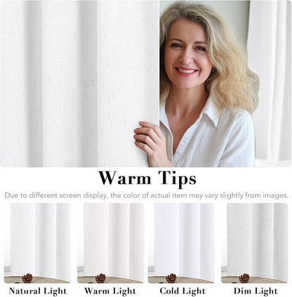 H.VERSAILTEX Primitive Linen Curtains 100% Blackout Curtain Drapes Burlap - Image 5