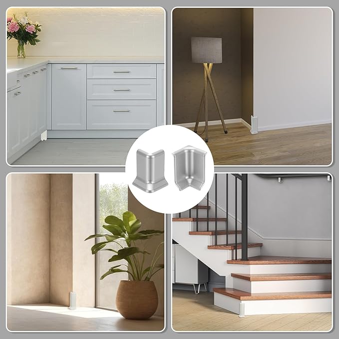 uxcell Self Adhesive Baseboard Corner Blocks, 2.2 Inch Wall Edge Corner - Image 7