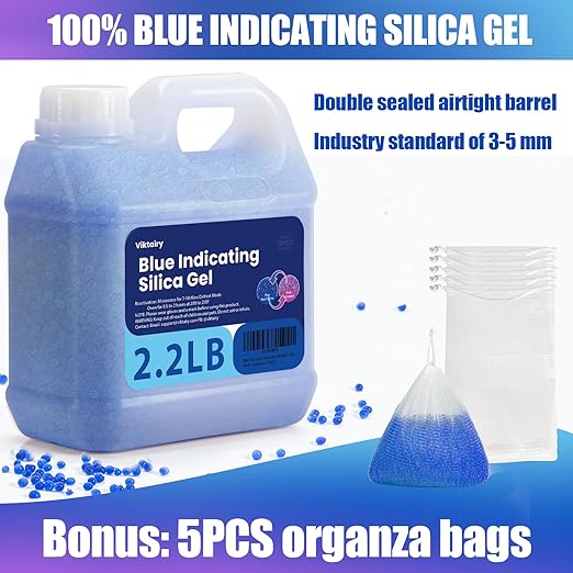 2.2LBS Desiccant Beads, Premium Blue Indicating Reusable Silica Gel Beads Bulk - Image 4