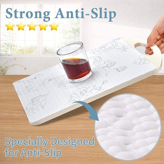 Shelf Liners for Kitchen Cabinets 17in x 20FT Non Adhesive Drawer Liner Sliver - Image 3