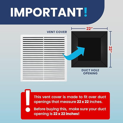22x22 Inch Air Return Vent Cover Decorative – Premium Aluminum AC Vent Cover - Image 4