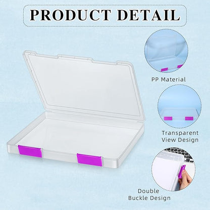 PerKoop 6 Pcs Clear Paper Storage Box A4 Plastic File Box Document Paper - Image 3