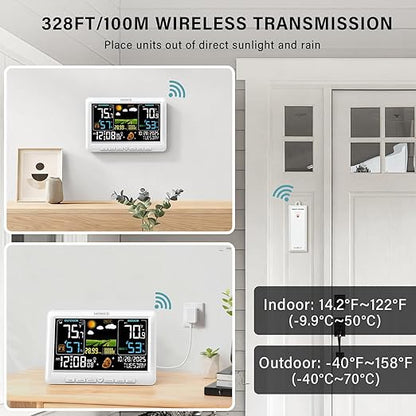BluSon Weather Station Wireless Indoor Outdoor Thermometer, Color Display - Image 5