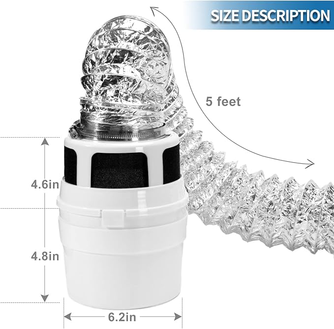 【UPGRADED】NOORNY 3 in1 Indoor Dryer Vent Kit Lint Catcher Bucket Box - Image 8