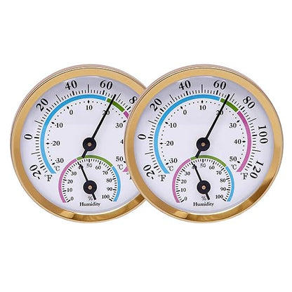 Mini Indoor Thermometer Hygrometer Analog 2 in 1 Temperature Humidity Monitor by LayscoPro