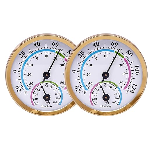 Mini Indoor Thermometer Hygrometer Analog 2 in 1 Temperature Humidity Monitor by LayscoPro