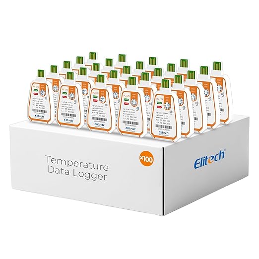 Elitech 100 Pack 120 Days NFC Temperature Data Logger Single-Use Cold Chain by Elitech