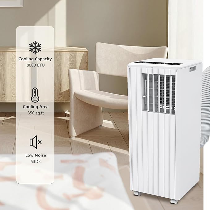 8, 000 BTU Portable Air Conditioner – 3-in-1 Cooling, Dehumidifier & Fan - Image 3