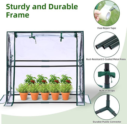 Mini Greenhouse for Indoor Outdoor: Ohuhu Tabletop Portable Green House - Image 4