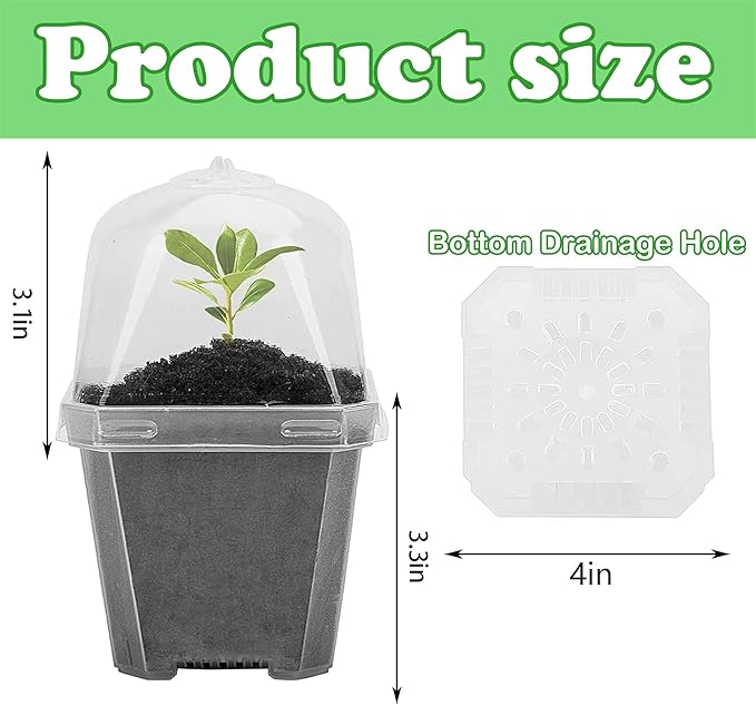 EBaokuup 10Pcs 4" Clear Plant Nursery Pots - Image 2
