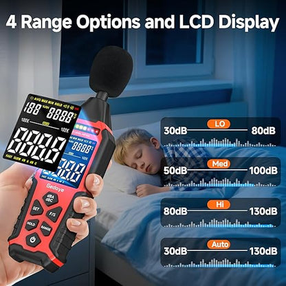 Power Supply Available Decibel Meter, Gedaye Sound Level Meter, A/C Weighted - Image 2