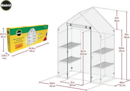 Miracle-GRO 4'8" x 29" x 6'5" Outdoor Mini Walk-in Greenhouse Plant Tent - Image 5