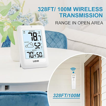 Indoor Outdoor Thermometer Wireless Weather Station, Internal External - Image 2