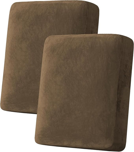 H.VERSAILTEX Velvet Stretch Couch Cushion Cover Plush Cushion Slipcover by HVERSAILTEX