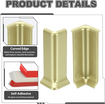 uxcell Self Adhesive Baseboard Corner Blocks, 4.07 Inch Wall Edge Corner - Image 4