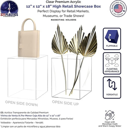 12" x 12" x 18" Clear Acrylic Display Box - Image 3