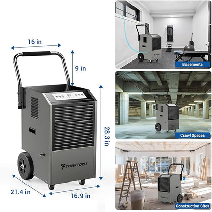Traver Force Commercial Dehumidifier, 140 Pint Large Dehumidifier - Image 7