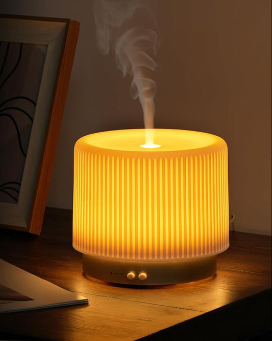 280ml Ceramic Essential Oil Diffuser, Ultrasonic Cool Mist Decorative by ONABOVIVA