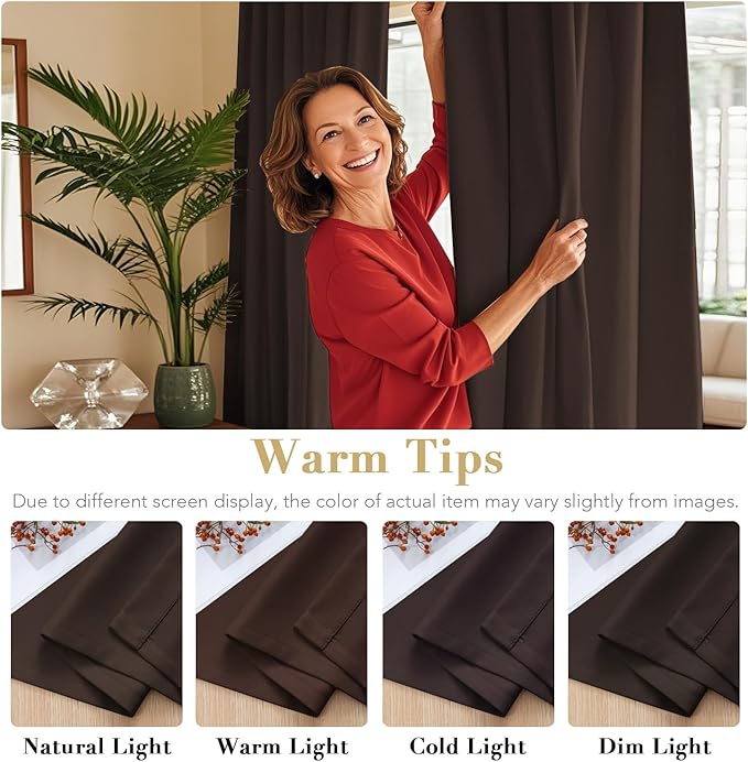 H.VERSAILTEX Blackout Curtains Thermal Insulated Window Treatment Panels Room - Image 6