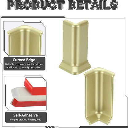 uxcell Self Adhesive Baseboard Corner Blocks, 3.23 Inch Wall Edge Corner - Image 4