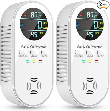 5-in-1 Carbon Monoxide Detectors, Natural Gas Leak Detector, Plug-in & Battery by VilfeLLC